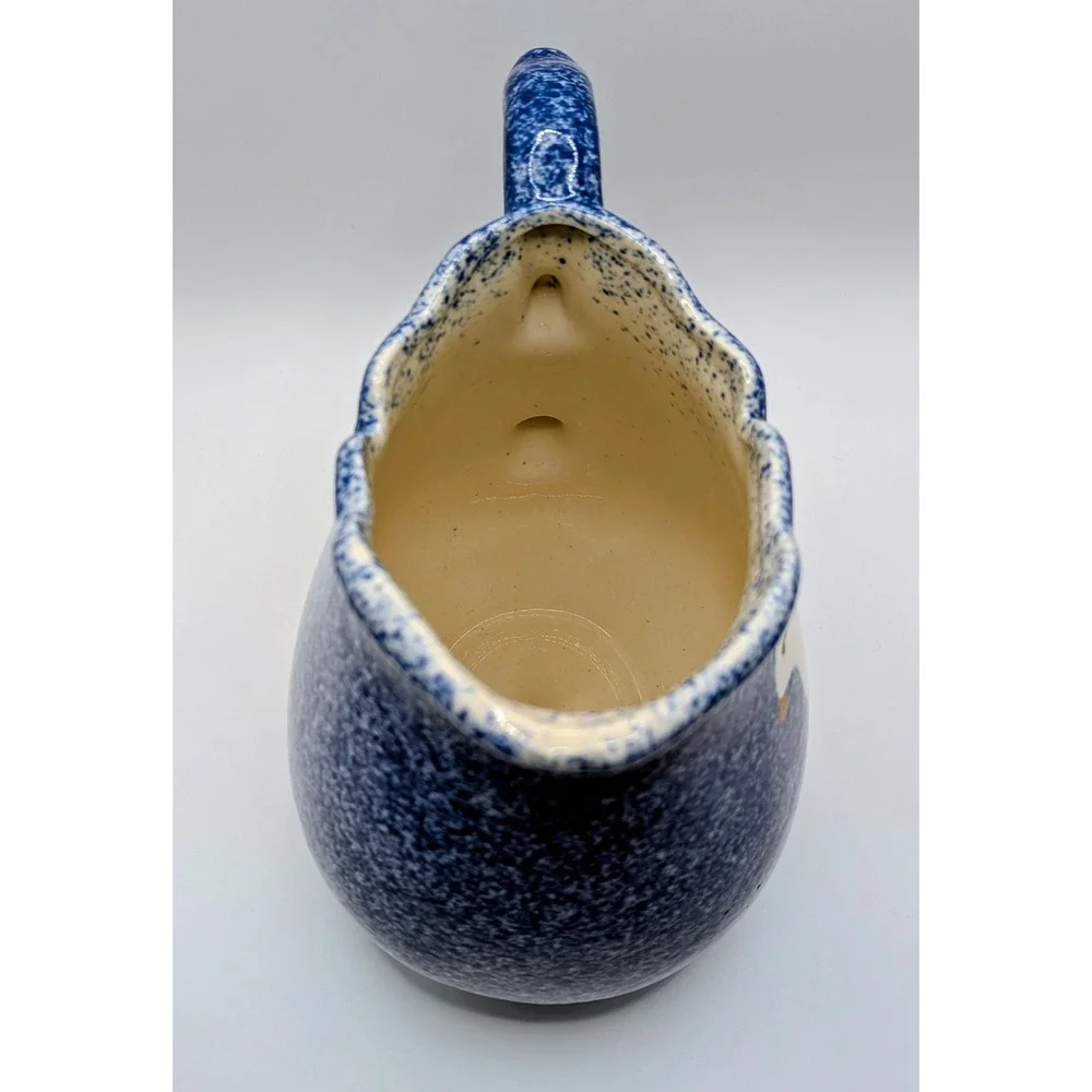 Vintage 1980's Spatterware Ceramic Duck Pitcher Calico China